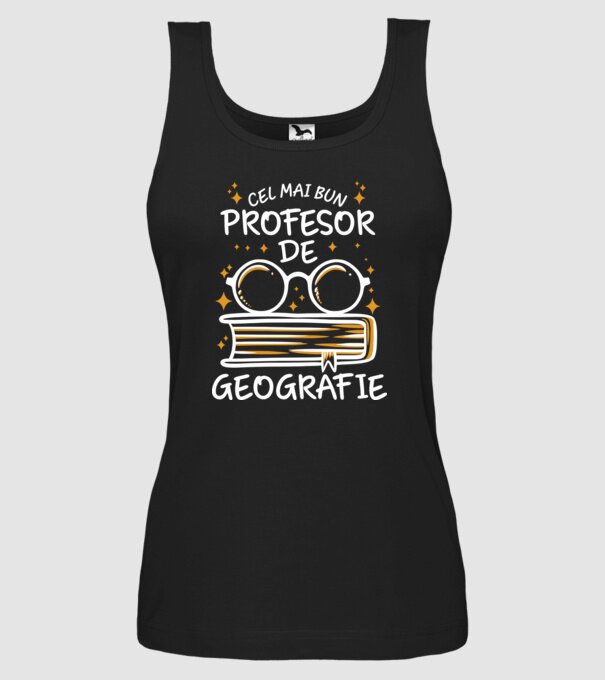 Cel mai profesor geografie model negru pe tricou