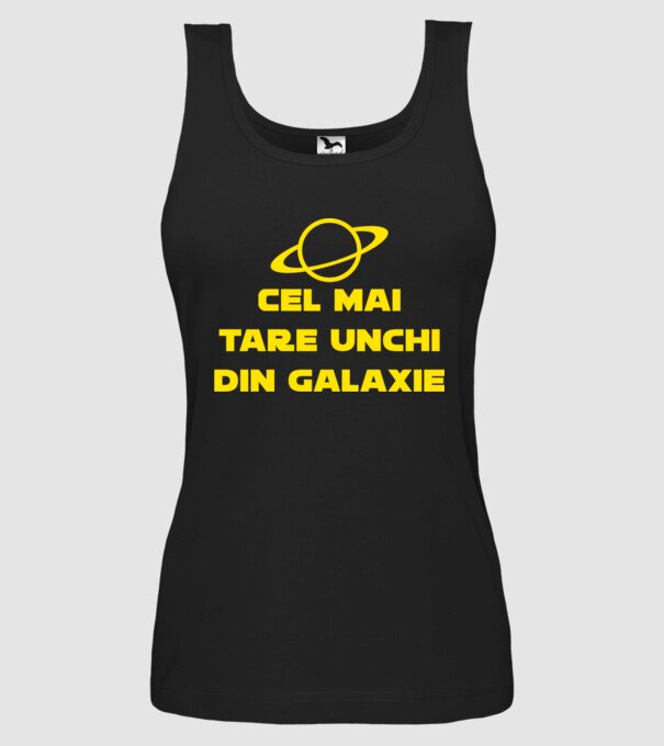 Cel mai tare unchi din galaxie model negru pe tricou