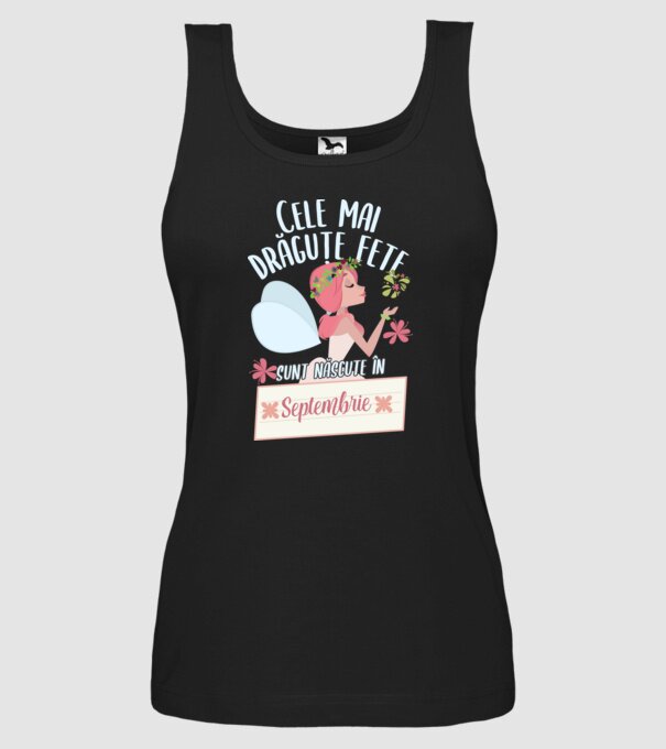 Cele mai drăguțe fete sunt născute în septembrie. model negru pe tricou