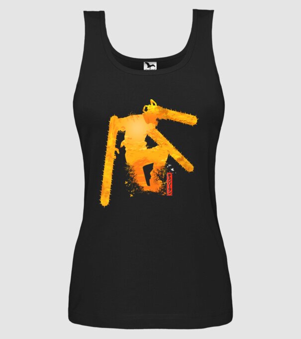 Chainsaw man Denji model negru pe tricou