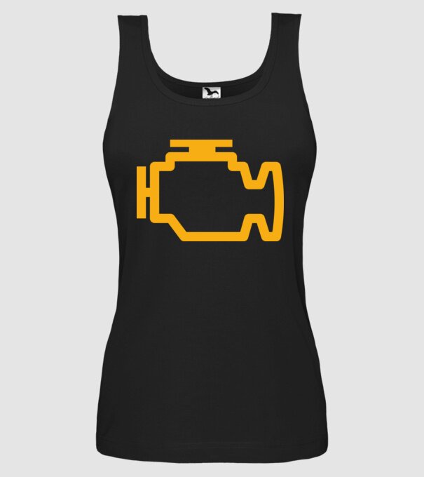 check engine model negru pe tricou