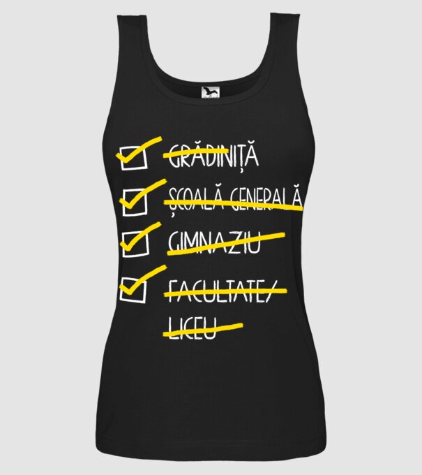 Cheklist educație - Facultate negru model negru pe tricou