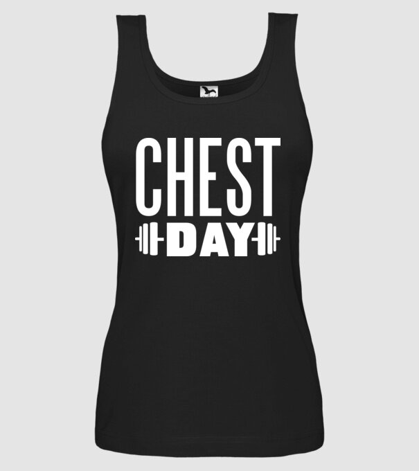 Chest day model negru pe tricou