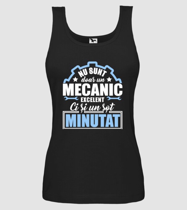 Nu sunt doar un mecanic excelent, ci și un soț minunat! model negru pe tricou