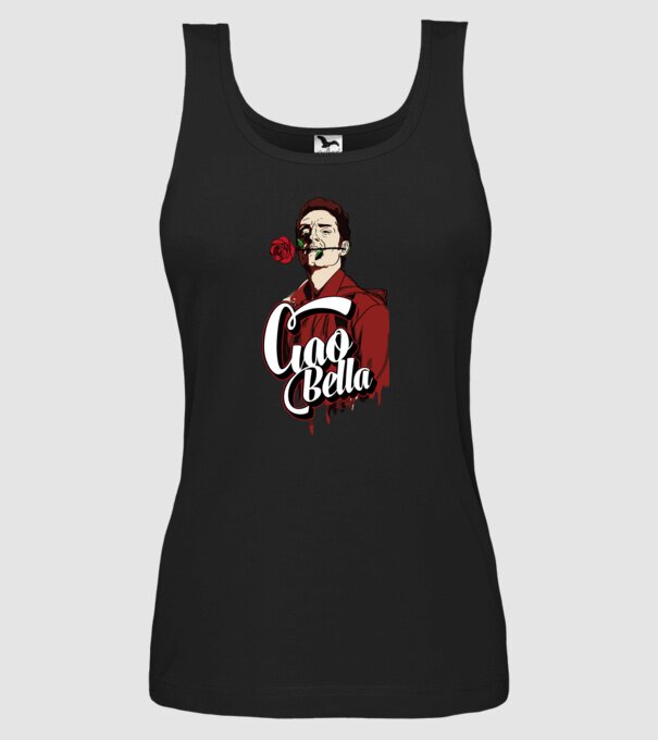 ciao bella berlin rose model negru pe tricou