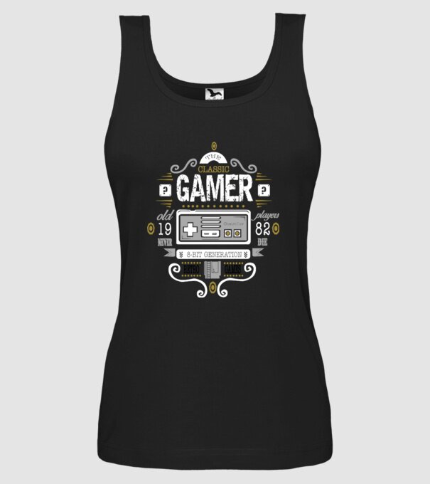 Classic Gamer model negru pe tricou