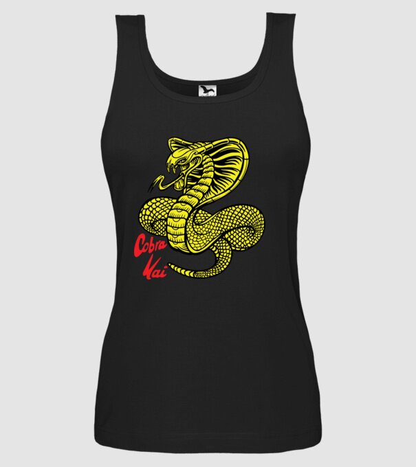cobra kai logo color model negru pe tricou