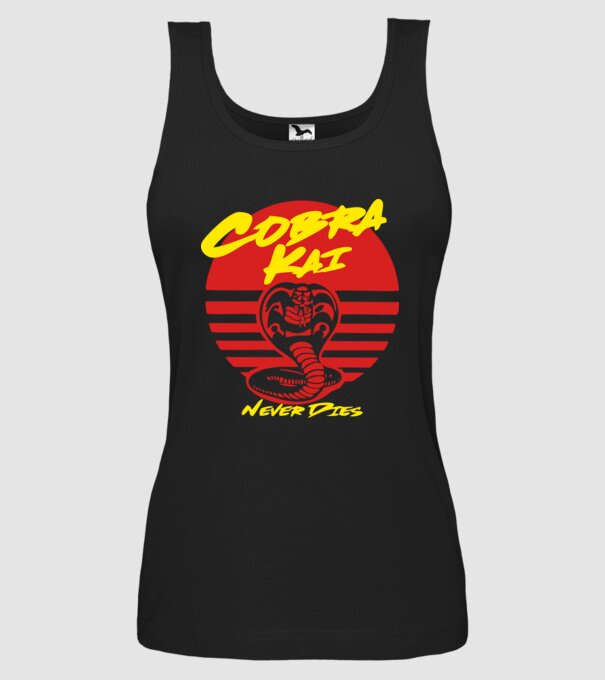 cobra kai sunset logo model negru pe tricou