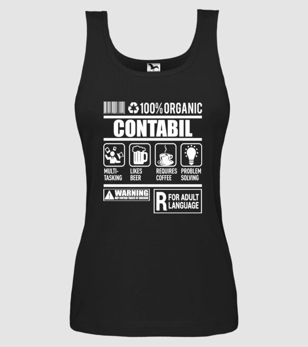 CONTABIL model negru pe tricou