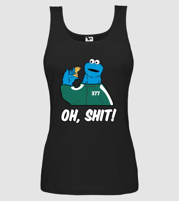 cookie monster squid game parody model negru pe tricou