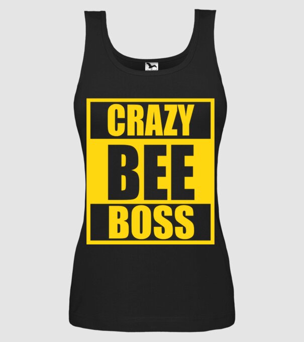 Crazy bee boss model negru pe tricou