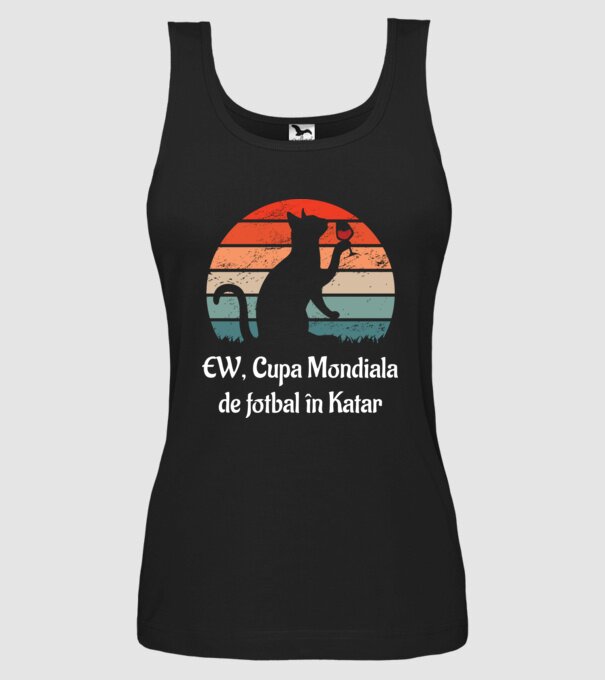 Cupa Mondiala de fotbal în Katar model negru pe tricou