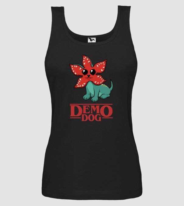 cute demodog model negru pe tricou