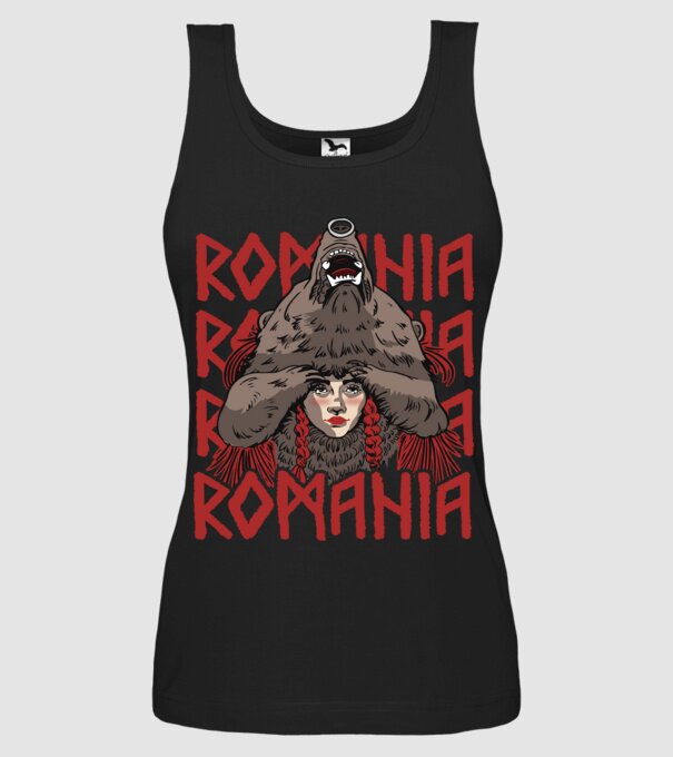 Dansul Ursului romania model negru pe tricou