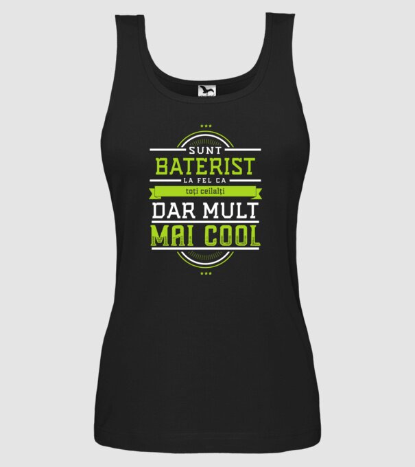 sunt baterist, la fel ca toți ceilalți, dar mult mai cool model negru pe tricou