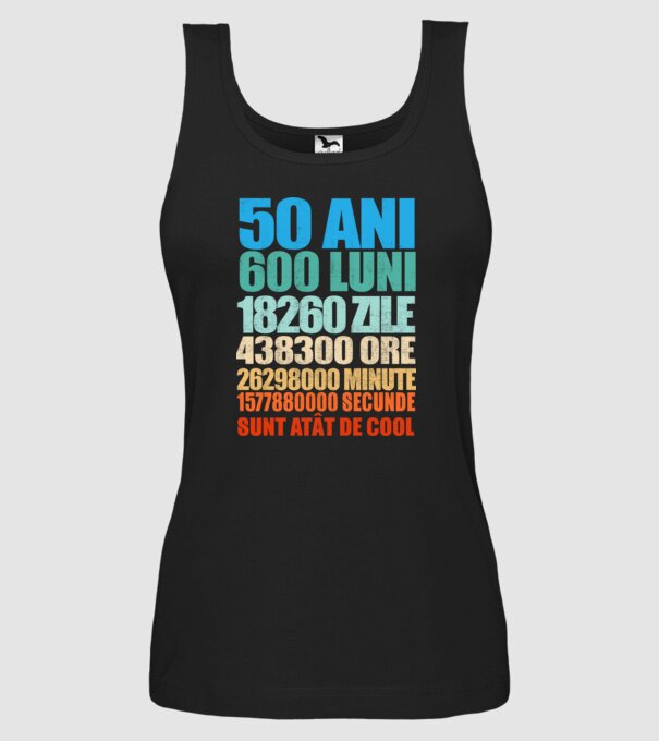 De 50 ani - luni - zile - ore - minute - secunde - sunt atât de cool model negru pe tricou