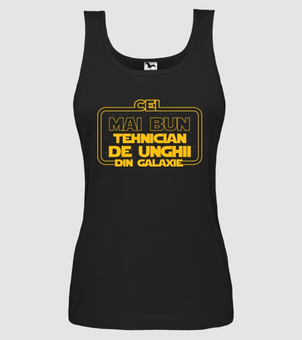 Cel mai bun tehnician de unghii din galaxie model negru pe tricou