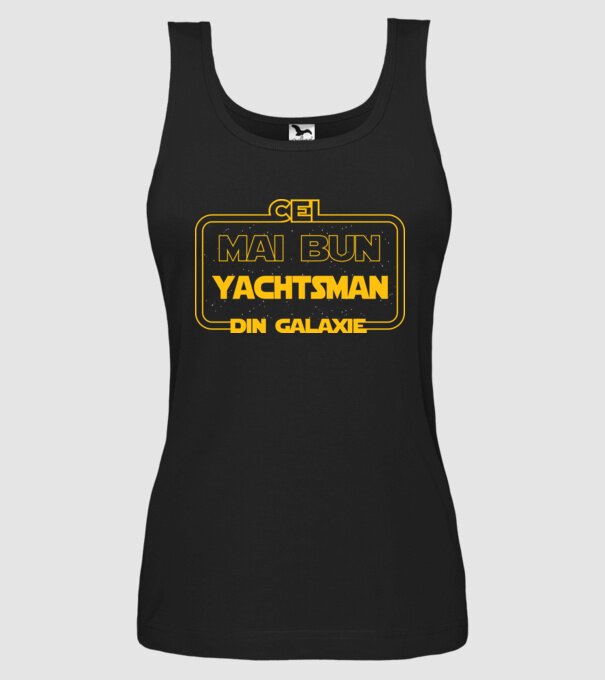 Cel mai bun yachtsman din galaxie model negru pe tricou