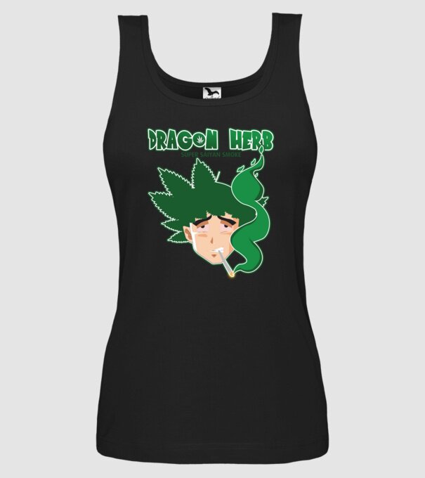 dragon herb smoke model negru pe tricou