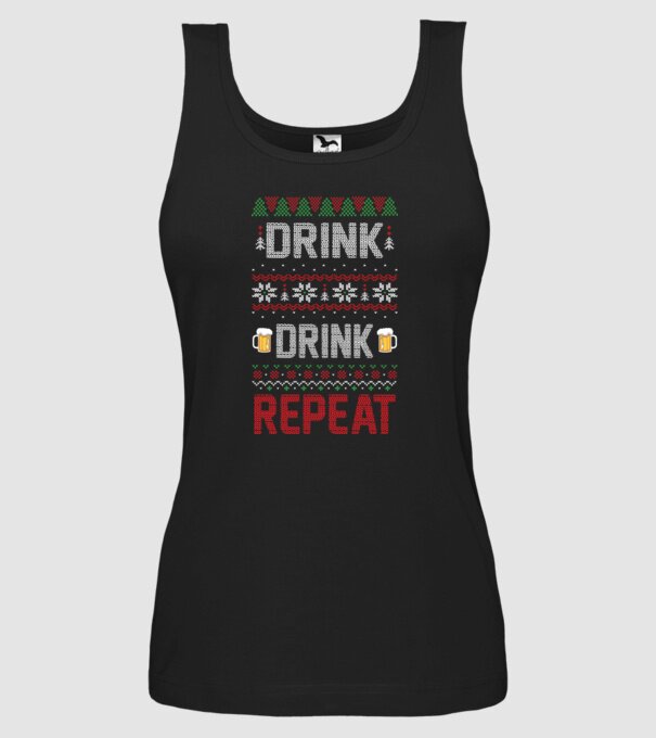 Drink drink repeat model negru pe tricou
