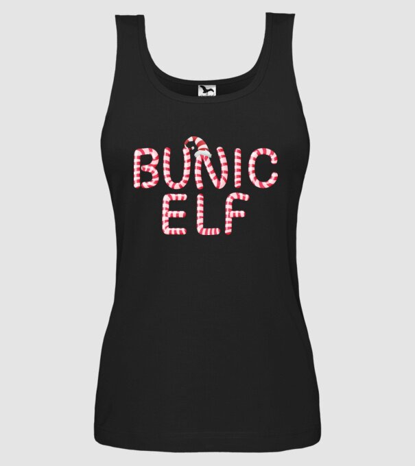 bunic elf model negru pe tricou