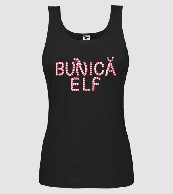 bunică elf model negru pe tricou