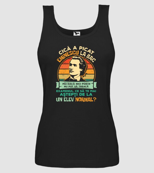 Eminescu model negru pe tricou