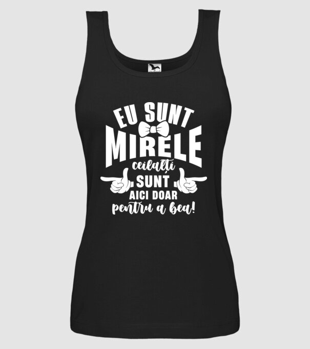 Eu sunt mirele model negru pe tricou
