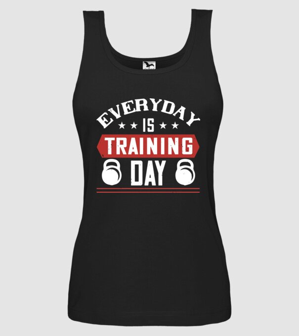 everyday is training day model negru pe tricou
