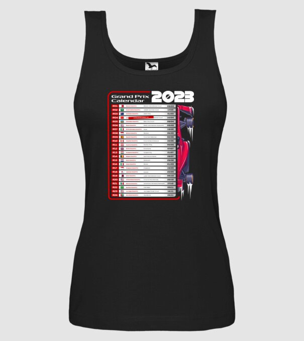 F1 Calendar TBA model negru pe tricou