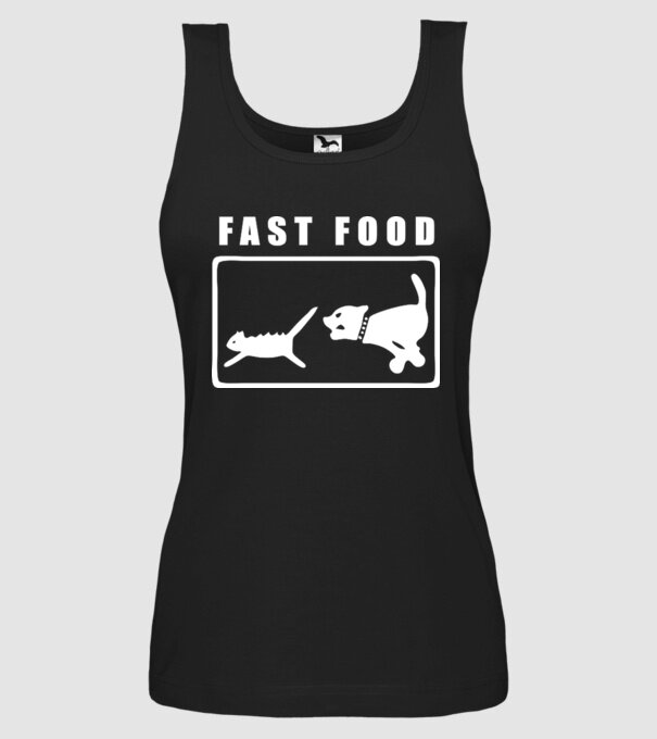 fast food model negru pe tricou