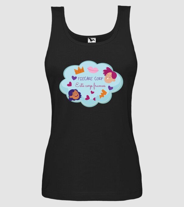 Fiecare corp model negru pe tricou