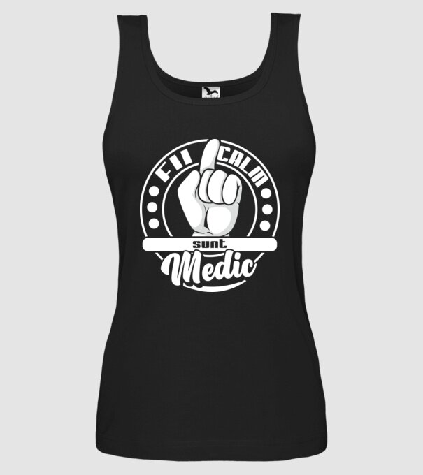 Fii calm... sunt medic model negru pe tricou