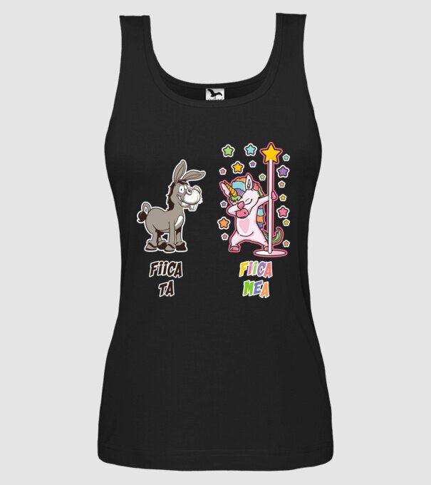 fiica ta - fiica mea model negru pe tricou