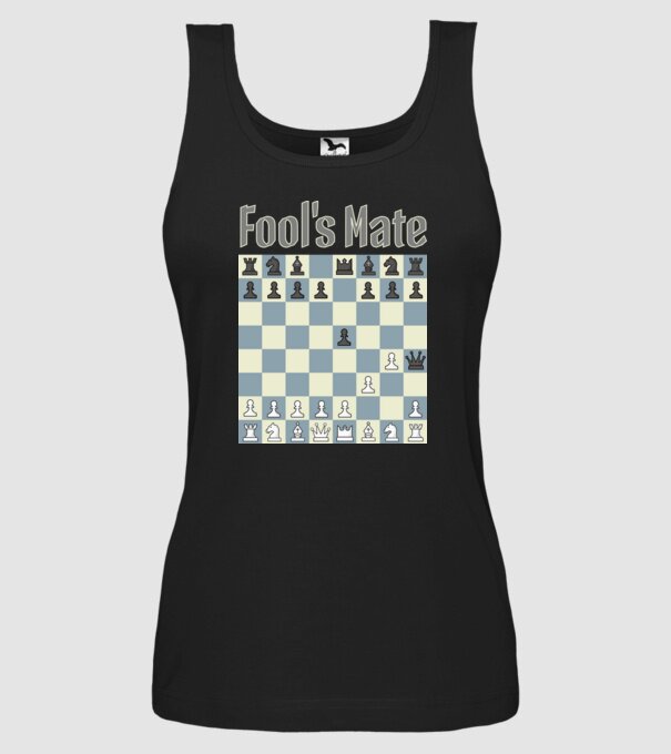 fool's mate model negru pe tricou