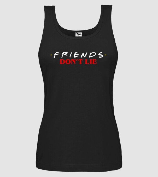 friends dont lie stranger things parody model negru pe tricou