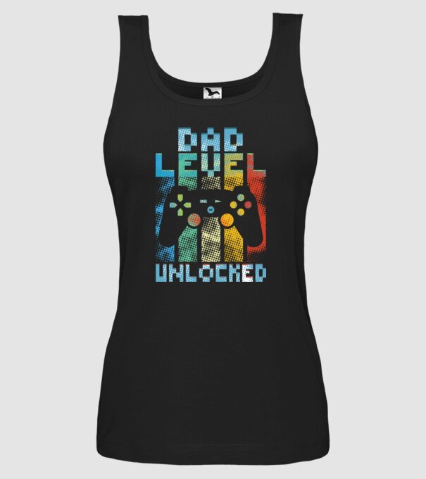 Gamer Dad level unlocked model negru pe tricou