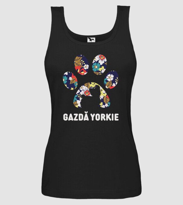 Gazdă Yorkie model negru pe tricou