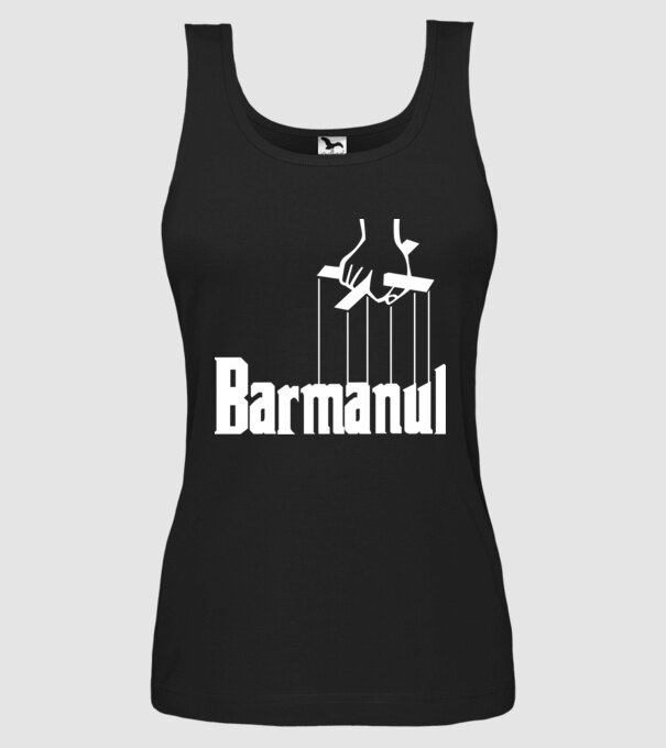 Barmanul model negru pe tricou