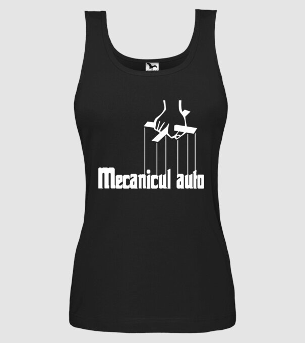Mecanicul auto model negru pe tricou