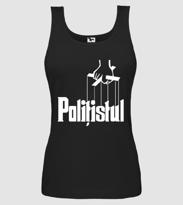 Polițistul model negru pe tricou