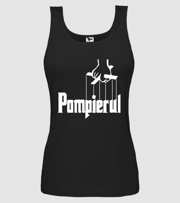 Pompierul model negru pe tricou