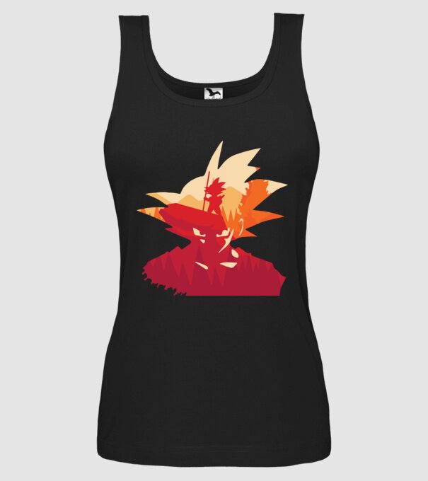 goku head model negru pe tricou
