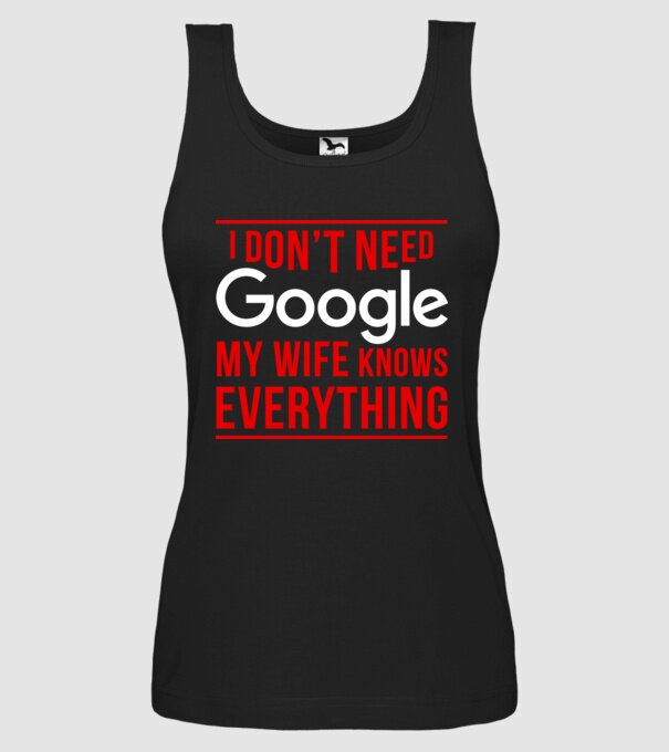Google wife model negru pe tricou