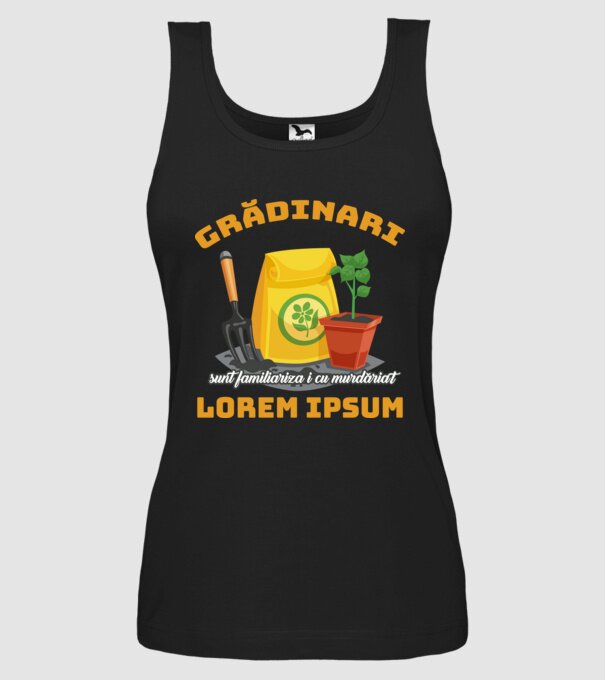 Grădinari model negru pe tricou