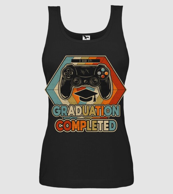 Graduation Completed model negru pe tricou