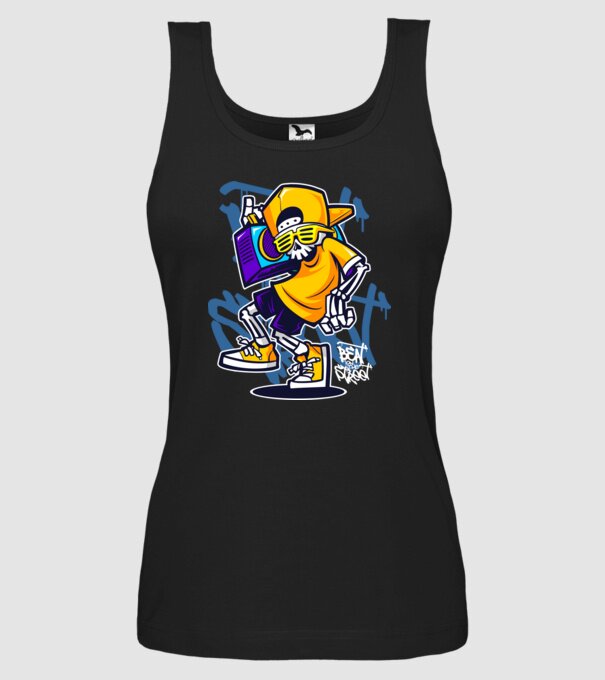 Graffiti model negru pe tricou