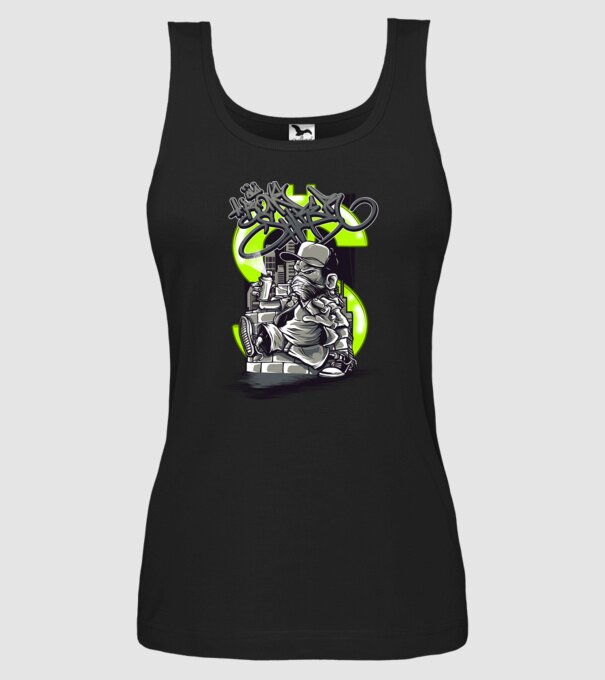 Graffiti model negru pe tricou