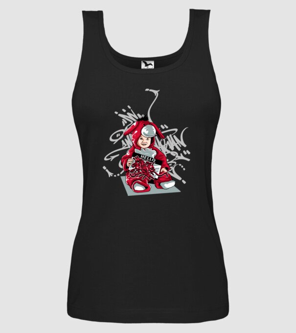 Graffiti model negru pe tricou