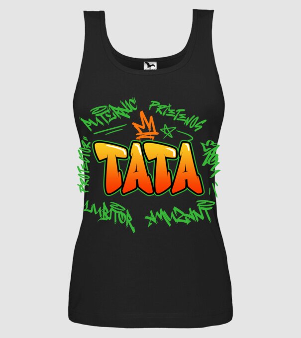 Graffiti tata model negru pe tricou